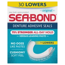 Sea Bond Lower Secure Denture Adhesive Seals, for an All Day Strong Hold, Origi