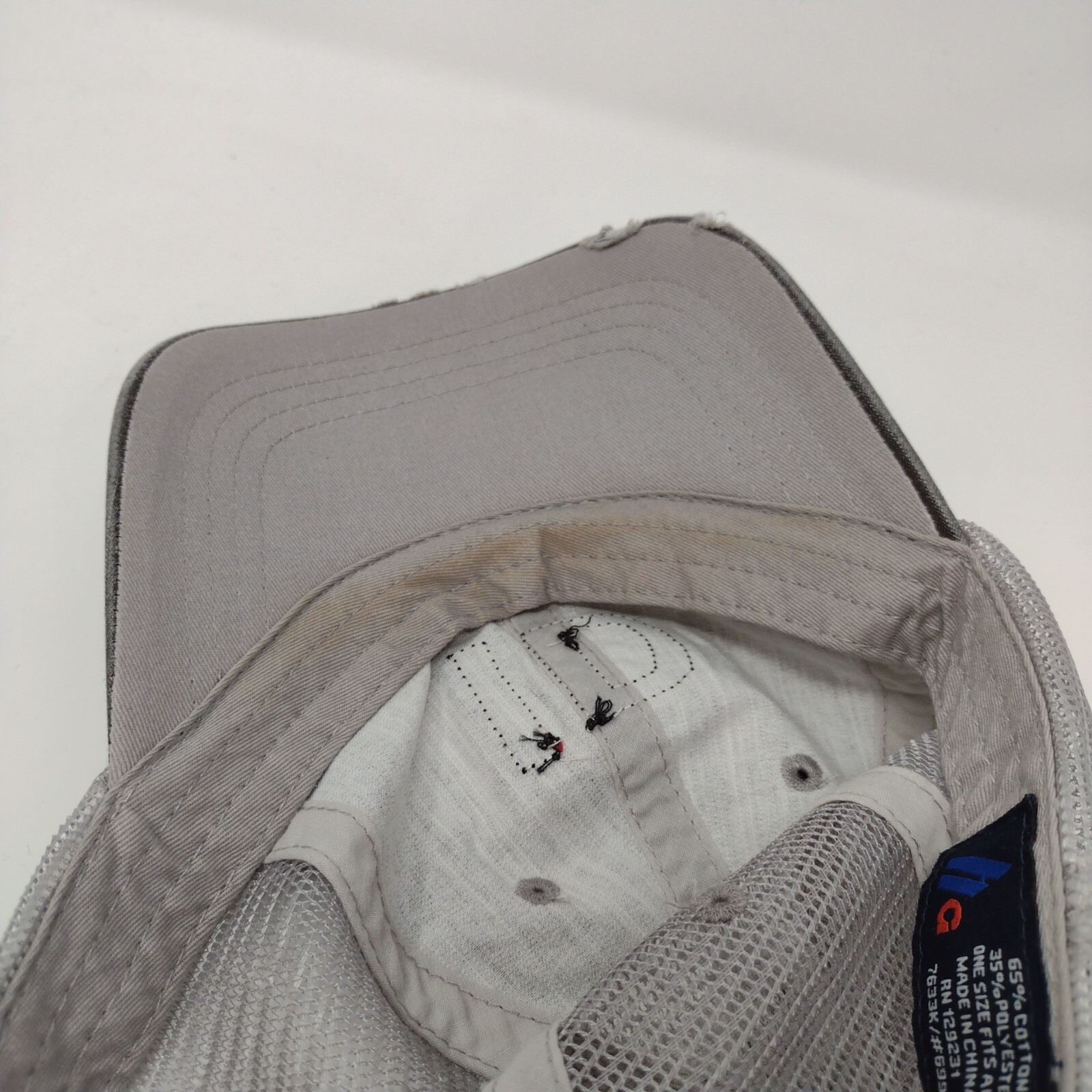 ID Patch Strapback Mesh Back Trucker Hat Gray OSF… - image 7