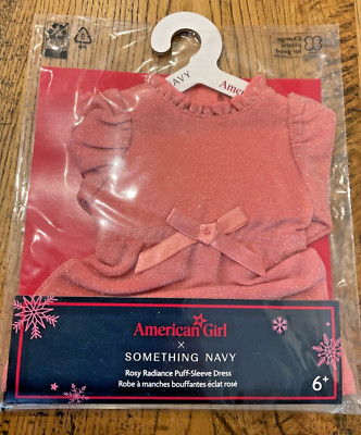 American Girl Puppe Something Navy ROSY RADIANCE Puffärmel Kleid rosa glitzernd