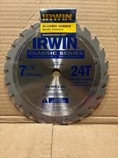 IRWIN CLASSIC 7 1/4” 24T, 5/8" ARBOR, CIRCULAR SAW BLADE, FACTORY NEW