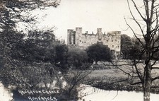 HUMSHAUGH, NORTHUMBERLAND. HAUGHTON CASTLE. REAL PHOTO POSTCARD