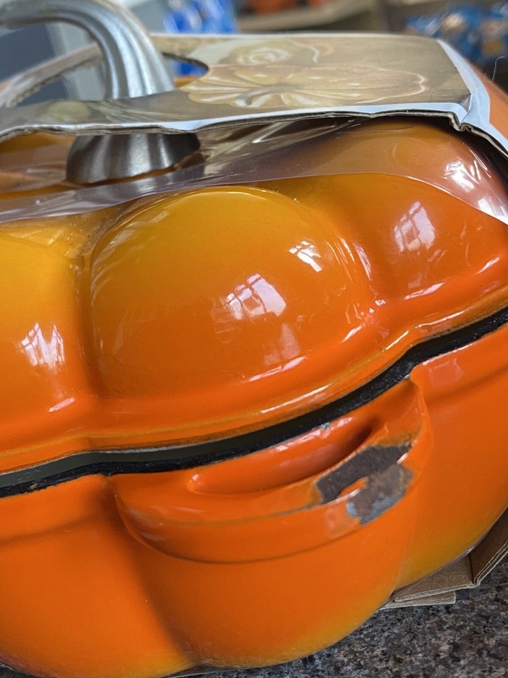 Halloween 2L Cast Iron Pumpkin Casserole Dish Pan Oven Hob 20cm eBay