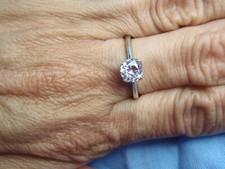 New Sterling Silver 925 3/4Ct Cubic Zirconia CZ Solitaire Engagement Ring 8