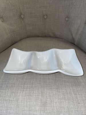 white three section ceramic dish