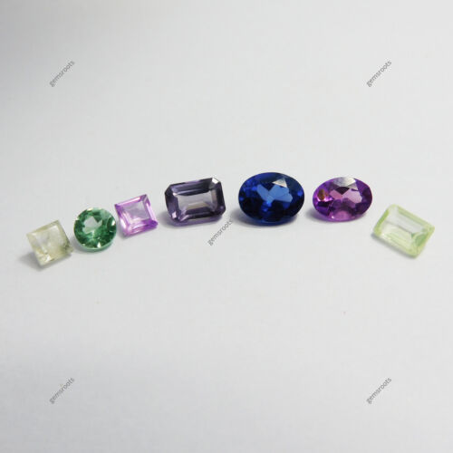 15 Pcs Natural Sapphire Mix Shape-Color CERTIFIED Ring Size Loose Gemstone Lot - Picture 3 of 15