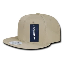 Decky Ripstop Snapback Cap - Khaki Cotton Flat Bill Hat 360-KHA New With Tags