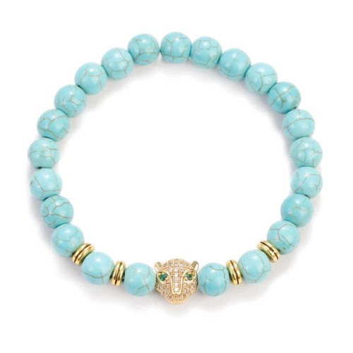 Pulsera hecha a mano con dije turquesa de moda para unisex - Imagen 22 de 24
