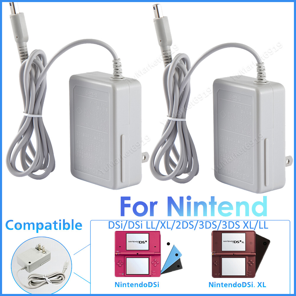 2PCS AC Adapter Home Wall Charger Cable for Nintendo DSi/ 2DS/ 3DS XL