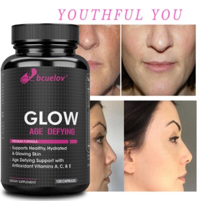 Glow Age Defying Promote Skin Regeneration Vitamins Hair Nails Health 120 Pills