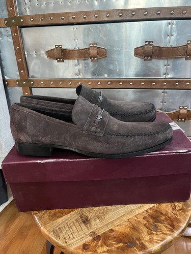 Magnanni Wildleder Horse Bit Pittore grau Halbschuhe US 13M - Bild 3 von 11