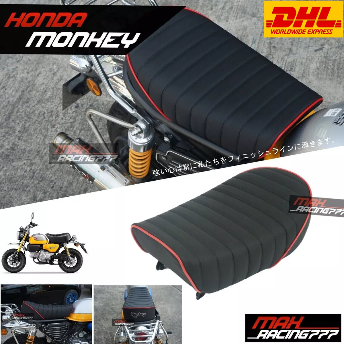 BLACK REPLACEMENT SEAT CAFE RACER MINI FOR HONDA Z125 MONKEY 125