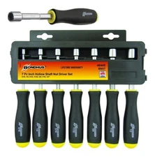 Bondhus 7pc Hollow Shaft SAE Nut Driver Set Standard Inch MADE IN USA 48445