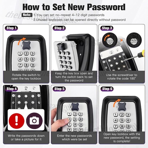 Key Lock Box 12 Combination Password Security Safe Wall Mounted Police Approved - Picture 8 of 12