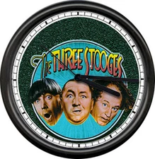 Three Stooges TV Television Retro Vintage Show Sign Wall Clock