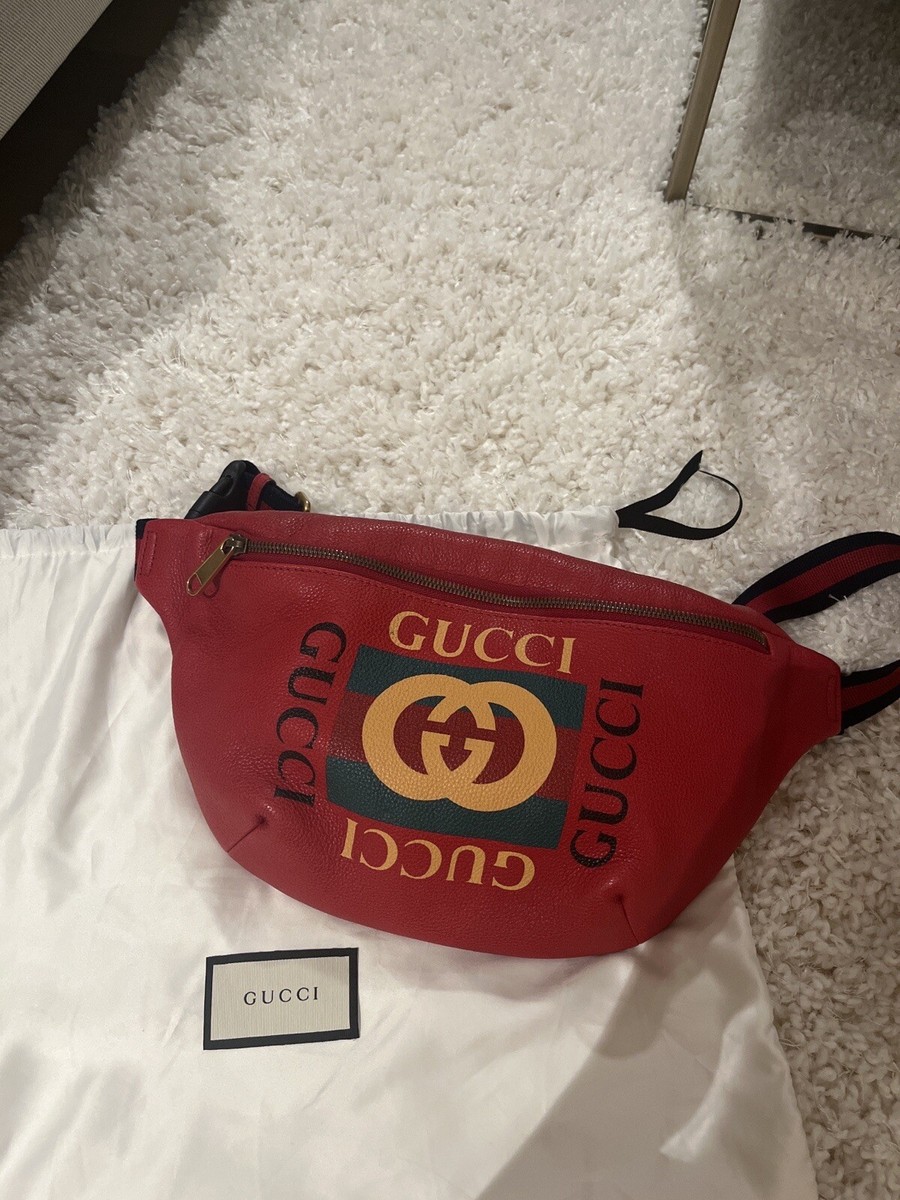 GUCCI Red Print Fanny Pack 100% Authentic