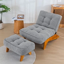Adjustable Accent Chair with Ottoman, Thick Cushion Seated Lounger Reclining ...