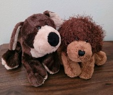 Ganz Webkinz Lot of 2 Brown Dogs Mocha Pup Plush Stuffed Animals No Codes
