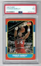 1986-87 Fleer Charles Barkley Rookie Card #7 Sixers 76ers PSA 7 NM Near Mint. rookie card picture