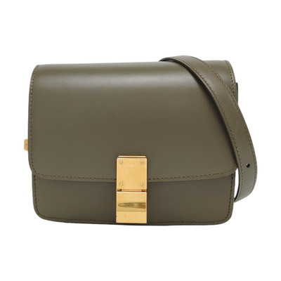 Celine Classic Box Mini Green Leather Shoulder Bag With - Very Good #1Q6ZZXZ