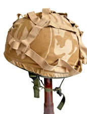 BRITISH ARMY GULF WAR HELMET WITH ORIGINAL COVER. GOOD CLEAN 35.00