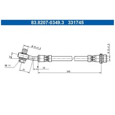 2x Bremsschlauch hinten für Ford Kuga 3 DFK | 23820469