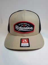 Richardson 511 Mens Tan Flat Bill Snapback Trucker Hat Cap