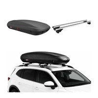 Carbonlook Dachbox 400L + Alu DachträGer Seat Ateca 2016-2026 Silber