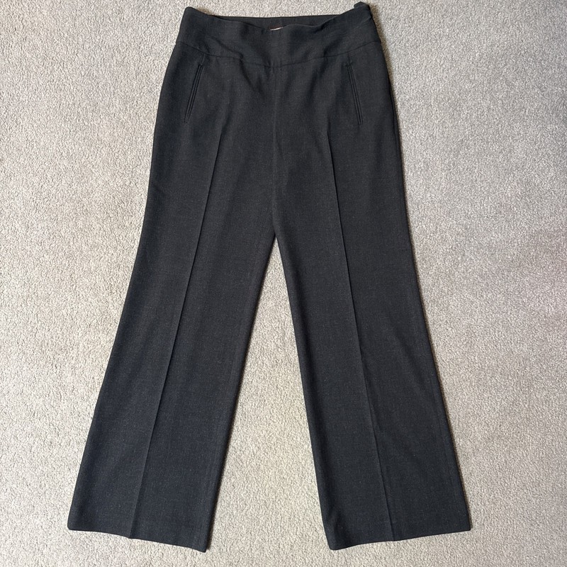 Adrienne Vittadini Women’s Size 10 Wide Leg Grey w/Glimmer Shimmer Thread Pant