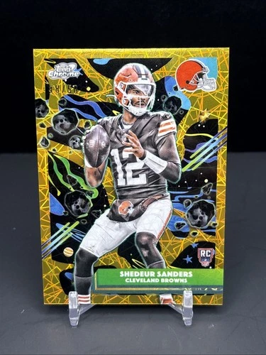 Shedeur Sanders 2025 Topps Cosmic Chrome RC #127 Gold Interstellar SP 48/50 DL1