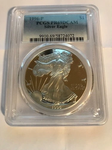1996-P American Silver Eagle PCGS Graded PR69DCAM!