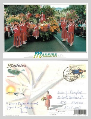 Postkarte - Madeira Blumenfest Parade Festa da Flor Teilnehmer VERSCHICKT