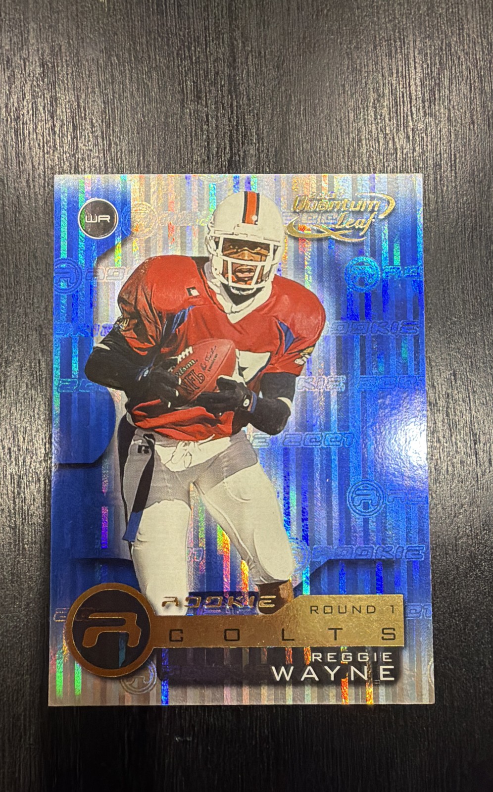2001 Quantum Leaf Rookie Reggie Wayne RC Colts 
