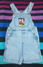 Vintage Disney Store Mickey Minnie Mouse Denim Bib Overalls 90s Size 4t