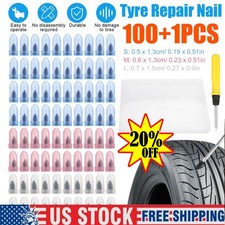 100Pcs Tire Repair Rubber Nails Tyre Puncture Repair Screws Kit w/ Screwdriver