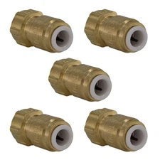 Quick Connect Female Brass Adapter W/ Female Threaded COMP Fitting (5 Pack)