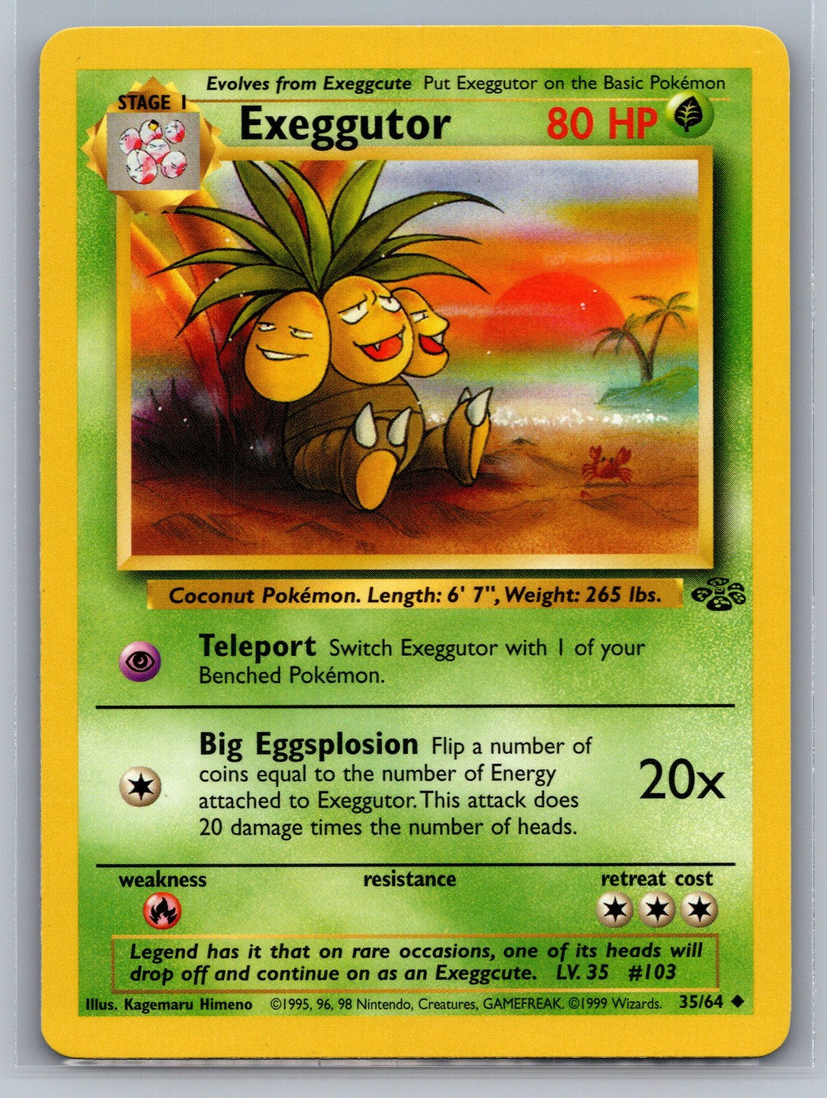 Exeggutor Jungle #35/64 Uncommon Pokemon Card