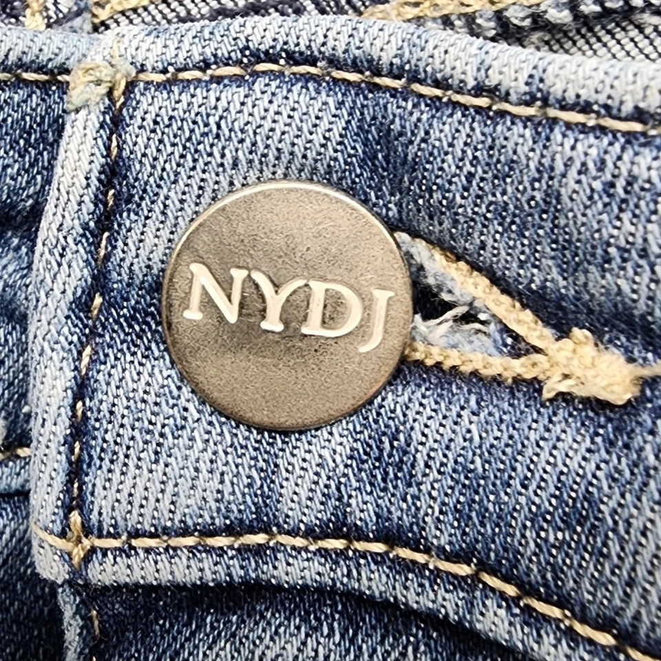 NYDJ Jeans Womens 6 Blue Loire Chloe Capri Crop Slit Hem Stretch Denim Casual - Image 2 of 4