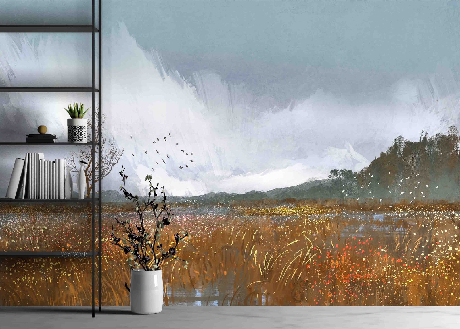 3D Sky Field Landscape Oil Painting Wall Murals Wallpaper Murals Wall Sticker