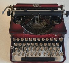 Vintage 1920s Royal P Portable Typewriter Red Tested Works No Ribbon Good Cond.
