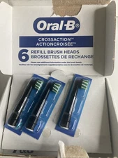 Pack Of 6 Genuine Oral-B CrossAction Replacement Brush Heads Black