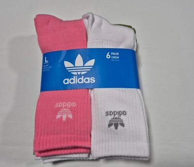 Adidas Mens  Sports Training Athletic -Crew Socks 6 Pairs  SZ 8-12 Multi Color