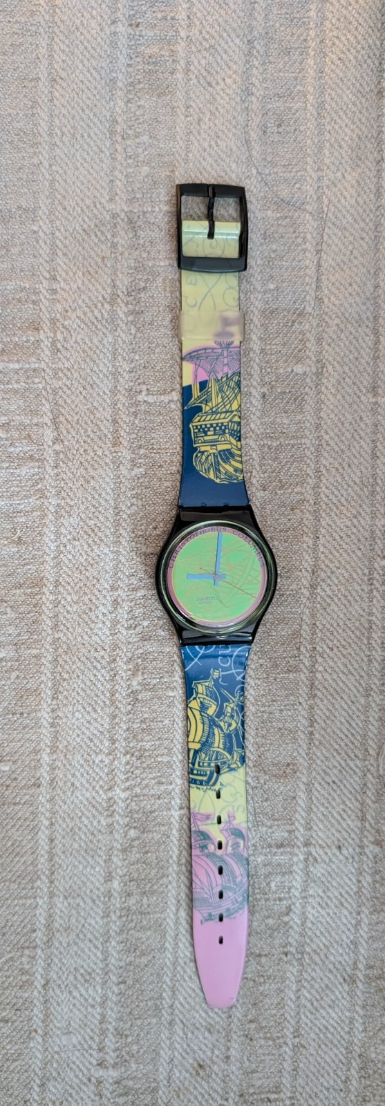 1990 Christopher Columbus Swatch Vintage Swiss Watch 1990s Timepiece