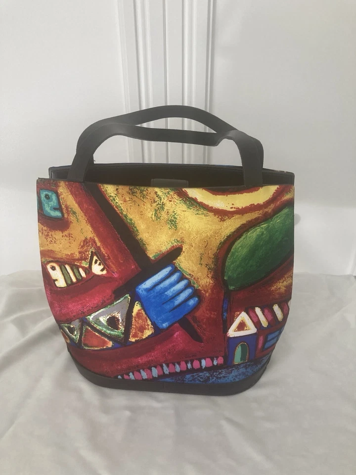 Bolsa tote Pineda Covalin de seda/couro - Imagem 2 de 4