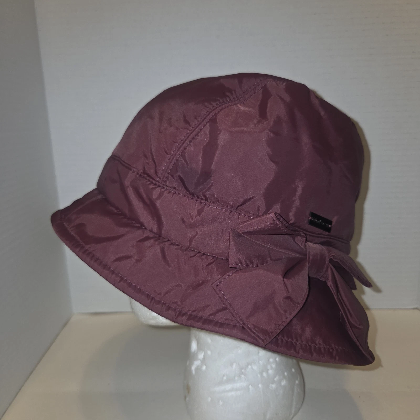Betmar Knotted Cloche Bucket Hat Maroon Sun Bucket Hat Boho Style Summer Rain