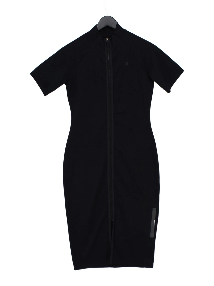 black zip front rib short sleeve bodycon dress Sleeveless Zip Front Pocket Detail Mini Bodycon Dress In Black Faux Leather | EGO US