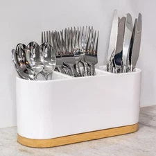 ® White Countertop Silverware Holder