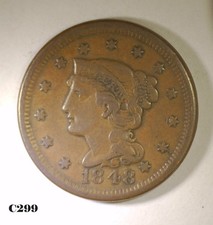 1848 Braided Hair Large Cent NGC VF + Nice Color and Appearance