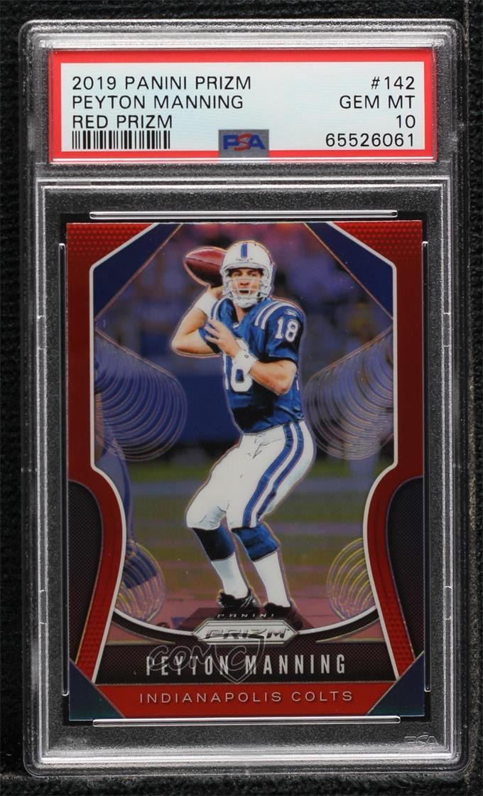 2019 Panini Prizm Red Prizm Peyton Manning #142 HOF 01w7