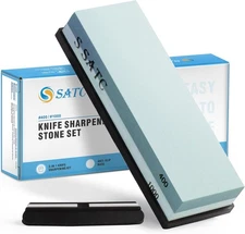 S SATC Whetstone 2-IN-1 Sharpening Stones 400/1000 Grits Knife Sharpening Stone,