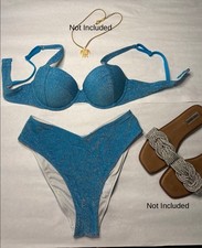 VS Pink Bikini - Sparkly Light Blue Two Piece Bathing Suit